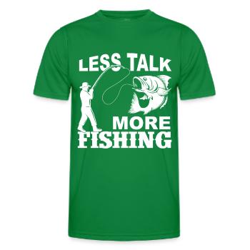 Moins de discussions, plus de pêche - - T-shirt sport Homme - vert - Devant - AI Model Male 178 dark (178cm)