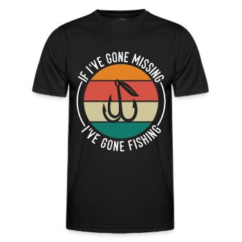 Quand j’ai disparu, je suis allé pêcher - T-shirt sport Homme - noir - Devant - AI Model Male 178 dark (178cm)