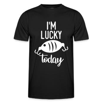 Today I am a lucky guy - - Men's Functional T-Shirt - black - Front - AI Model Male 178 dark (178cm)