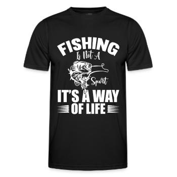 Fishing is not a sport, but a way of life - Men's Functional T-Shirt - black - Front - AI Model Male 178 dark (178cm)