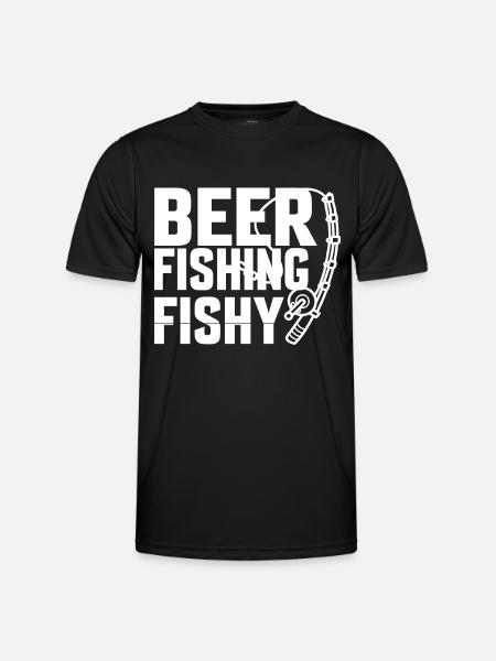 Beer Fishing Fishy - - Men's Functional T-Shirt - black