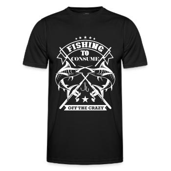 Fishing to consume the crazy - - Men's Functional T-Shirt - black - Front - AI Model Male 178 dark (178cm)
