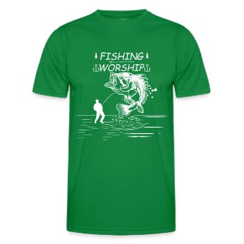 Fishing Worship - - Men's Functional T-Shirt - kelly green - Front - AI Model Male 178 dark (178cm)