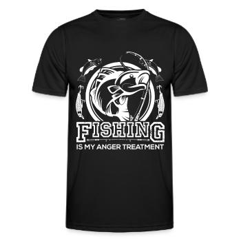 Fishing is my anger treatment - - Men's Functional T-Shirt - black - Front - AI Model Male 178 dark (178cm)