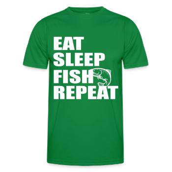 Eat Sleep Fish Repetition - - Men's Functional T-Shirt - kelly green - Front - AI Model Male 178 dark (178cm)