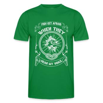 Fische bekommen Angst, wenn sie meine Stimme hören - Männer Funktions-T-Shirt - Kelly Green - Vorne - AI Model Male 178 dark (178cm)
