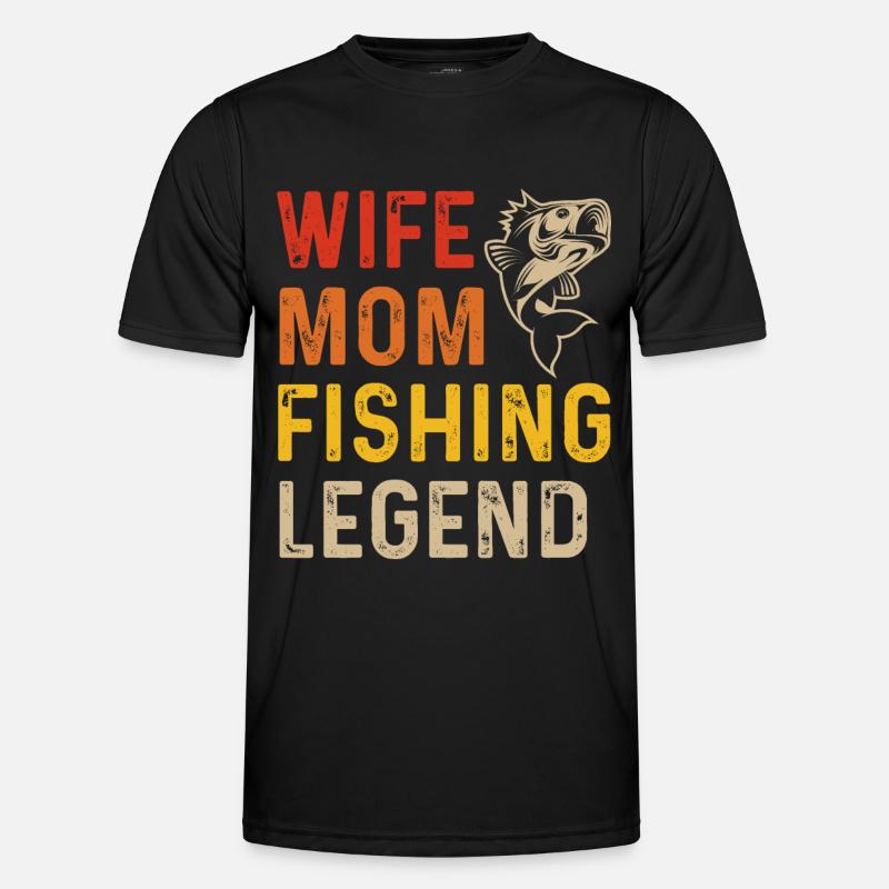 Ehefrau Mutter Anglerlegende Männer Funktions-T-Shirt