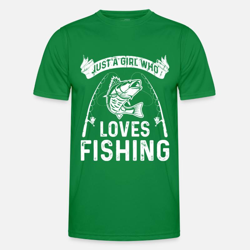 Nur ein Mädchen, das das Angeln liebt Männer Funktions-T-Shirt
