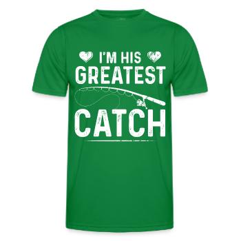 I am his biggest catch - Men's Functional T-Shirt - kelly green - Front - AI Model Male 178 dark (178cm)