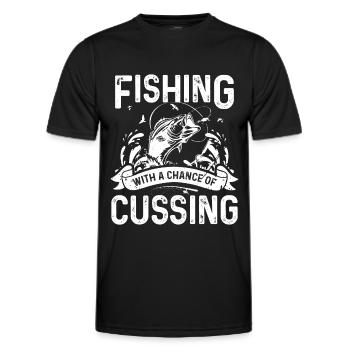 Pêcher avec une chance de jurer - T-shirt sport Homme - noir - Devant - AI Model Male 178 dark (178cm)