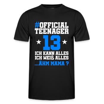 13 Geburtstag Jungen 13 Jahre Junge Mädchen Jungs - Männer Funktions-T-Shirt - Schwarz - Vorne - AI Model Male 178 dark (178cm)