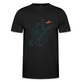 Constellation du chat - T-shirt sport Homme - noir - Devant - AI Model Male 178 dark (178cm)