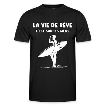 Leben auf den Meeren - Männer Funktions-T-Shirt - Schwarz - Vorne - AI Model Male 178 dark (178cm)