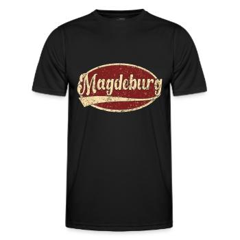 Magdeburg Retro Tshirt cadeau - T-shirt sport Homme - noir - Devant - AI Model Male 178 dark (178cm)