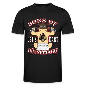 Düsseldorf Hommes Fléchettes Fléchettes Darts Idée cadeau - T-shirt sport Homme - noir - Devant - AI Model Male 178 dark (178cm)