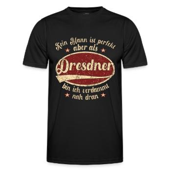 Dresden Retro der perfekte Dresdener Mann - Männer Funktions-T-Shirt - Schwarz - Vorne - AI Model Male 178 dark (178cm)