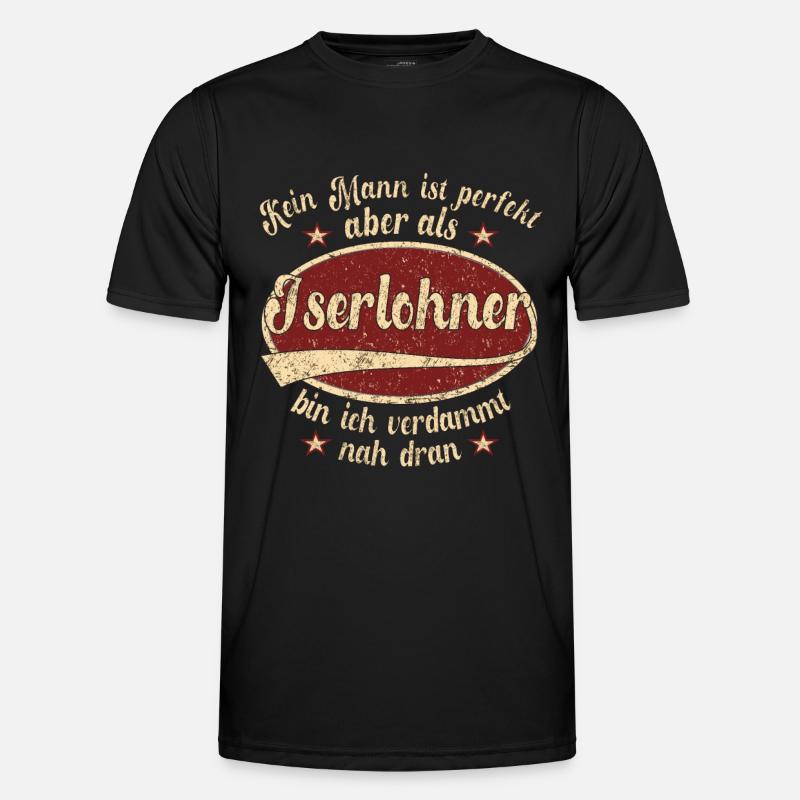 Iserlohn Retro der perfekte Iserlohner Mann Spruch - Männer Funktions-T-Shirt - Schwarz