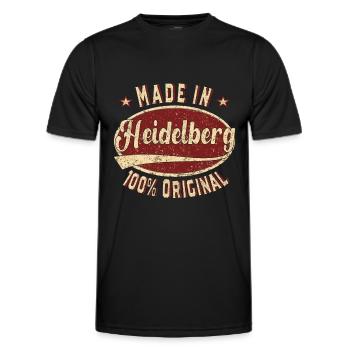 Made in Heidelberg 100% original Heidelberg - Men's Functional T-Shirt - black - Front - AI Model Male 178 dark (178cm)