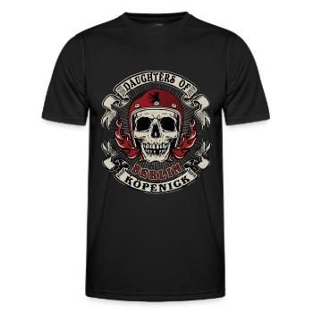 Berlin Köpenick filles de Frau Berlinerin Biker - T-shirt sport Homme - noir - Devant - AI Model Male 178 dark (178cm)