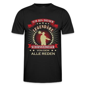 Schornsteinfeger Kaminkehrer Kaminfeger - Männer Funktions-T-Shirt - Schwarz - Vorne - AI Model Male 178 dark (178cm)