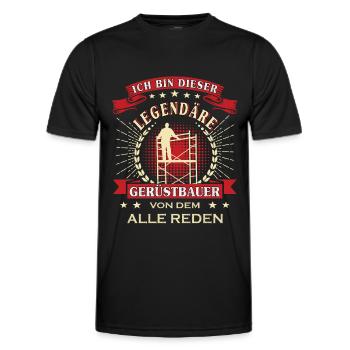 Gerüstbauer Legende Gerüstbau - Männer Funktions-T-Shirt - Schwarz - Vorne - AI Model Male 178 dark (178cm)
