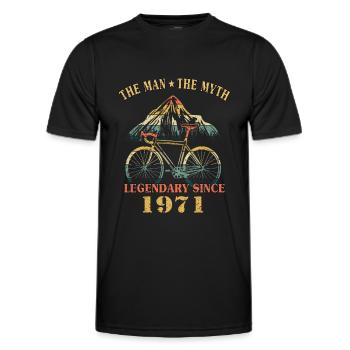 Bicycle 1971 Cycling Road Bike Cyclist Birthday - Men's Functional T-Shirt - black - Front - AI Model Male 178 dark (178cm)