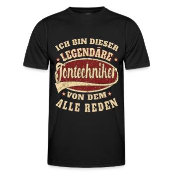 Tontechniker Ich bin dieser legendäre Tontechniker - Männer Funktions-T-Shirt - Schwarz - Vorne - AI Model Male 178 dark (178cm)