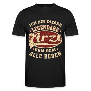 Arzt Ich bin dieser legendäre Arzt - Männer Funktions-T-Shirt - Schwarz - Vorne - AI Model Male 178 dark (178cm)