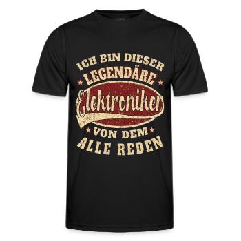 Elektroniker ich bin dieser legendäre Elektroniker - Männer Funktions-T-Shirt - Schwarz - Vorne - AI Model Male 178 dark (178cm)