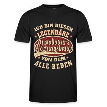 Installateur Heizungsbauer ich bin - Männer Funktions-T-Shirt - Schwarz - Vorne - AI Model Male 178 dark (178cm)