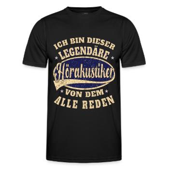 Hörakustiker Spruch ich bin dieser legendäre - Männer Funktions-T-Shirt - Schwarz - Vorne - AI Model Male 178 dark (178cm)