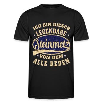 Steinmetz ich bin dieser legendäre Steinmetz - Männer Funktions-T-Shirt - Schwarz - Vorne - AI Model Male 178 dark (178cm)