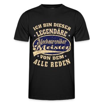 Mechatroniker Meister ich bin dieser legendäre - Männer Funktions-T-Shirt - Schwarz - Vorne - AI Model Male 178 dark (178cm)