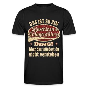 Maschinen Anlagenführer Das ist so ein - Männer Funktions-T-Shirt - Schwarz - Vorne - AI Model Male 178 dark (178cm)