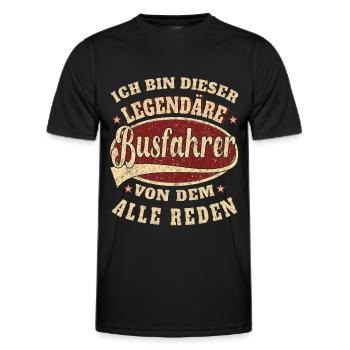 Busfahrer ich bin dieser legendäre Busfahrer - Männer Funktions-T-Shirt - Schwarz - Vorne - AI Model Male 178 dark (178cm)