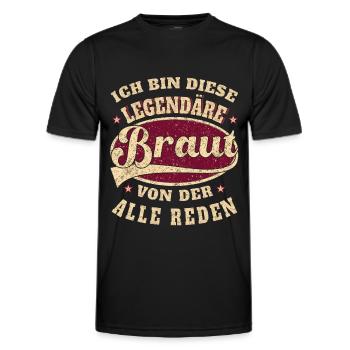 Braut ich bin dieser legendäre Braut - Männer Funktions-T-Shirt - Schwarz - Vorne - AI Model Male 178 dark (178cm)
