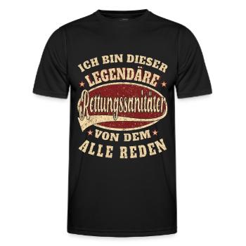 Rettungssanitäter ich bin dieser legendäre - Männer Funktions-T-Shirt - Schwarz - Vorne - AI Model Male 178 dark (178cm)