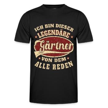 Gärtner ich bin dieser legendäre Gärtner - Männer Funktions-T-Shirt - Schwarz - Vorne - AI Model Male 178 dark (178cm)