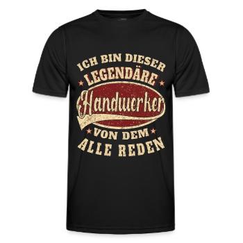 Handwerker Ich bin dieser legendäre Handwerker - Männer Funktions-T-Shirt - Schwarz - Vorne - AI Model Male 178 dark (178cm)