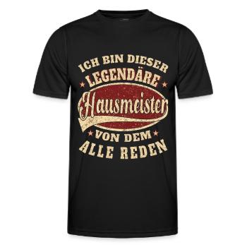 Hausmeister Ich bin dieser legendäre Hausmeister - Männer Funktions-T-Shirt - Schwarz - Vorne - AI Model Male 178 dark (178cm)