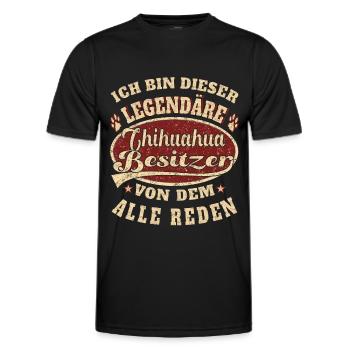 Chihuahua Besitzer Ich bin dieser Chihuahua - Männer Funktions-T-Shirt - Schwarz - Vorne - AI Model Male 178 dark (178cm)