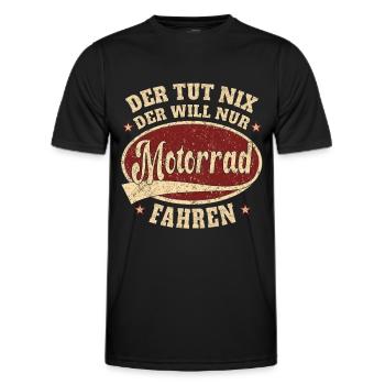 Motorrad der tut nix Motorrad - Männer Funktions-T-Shirt - Schwarz - Vorne - AI Model Male 178 dark (178cm)