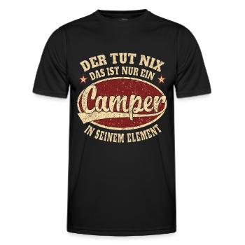 Camper der tut nix Camper - Männer Funktions-T-Shirt - Schwarz - Vorne - AI Model Male 178 dark (178cm)