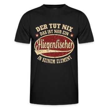 Fliegenfischer Der tut nix der ist nur ein - Männer Funktions-T-Shirt - Schwarz - Vorne - AI Model Male 178 dark (178cm)
