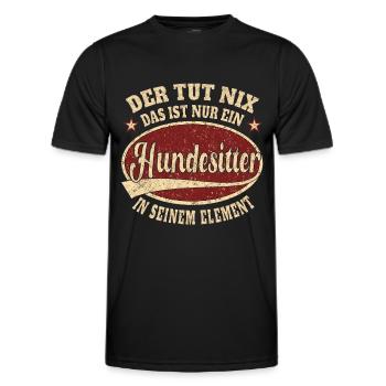 Hundesitter der tut nix das ist nur ein - Männer Funktions-T-Shirt - Schwarz - Vorne - AI Model Male 178 dark (178cm)