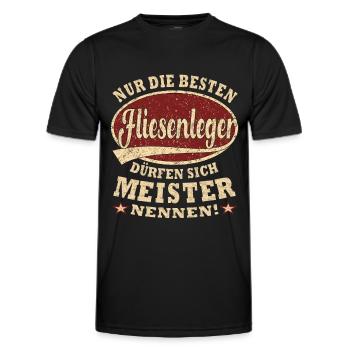 Fliesenleger Meister nur die Besten - Männer Funktions-T-Shirt - Schwarz - Vorne - AI Model Male 178 dark (178cm)