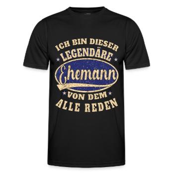 Ehemann ich bin dieser legendäre - Männer Funktions-T-Shirt - Schwarz - Vorne - AI Model Male 178 dark (178cm)