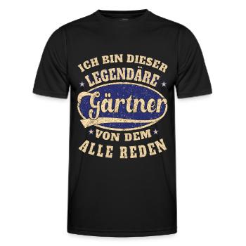 Gärtner ich bin dieser legendäre Gärtner - Männer Funktions-T-Shirt - Schwarz - Vorne - AI Model Male 178 dark (178cm)