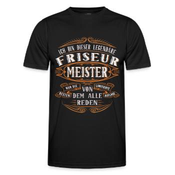 Friseur Meister Ich bin dieser legendäre - Männer Funktions-T-Shirt - Schwarz - Vorne - AI Model Male 178 dark (178cm)