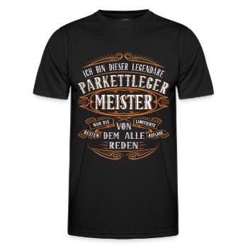 Parkettleger Meister Ich bin dieser legendäre - Männer Funktions-T-Shirt - Schwarz - Vorne - AI Model Male 178 dark (178cm)